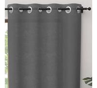 Soleil d'ocre, Tenda con occhielli puro Cotone 135x250 cm Panama grigio
