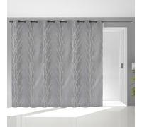 Soleil d'ocre, Tenda trasparente con occhielli per vetrata 280x250 cm Liane grigio