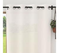 Soleil d'ocre, Tenda trasparente lino con occhielli 135x250 cm LINEN bianco