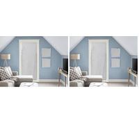 Soleil d'ocre Tendina a Vetro in Cotone Panama, Grigio, 70 x 200 cm (Confezione da 2)