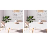 Soleil d'ocre Tovaglia Antimacchia, Bianco, 140 x 240 cm (Confezione da 2)