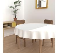 Soleil d'ocre, Alix Tovaglia rotonda antimacchia, Poliestere, Bianco, Diametro 300 cm