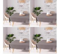 Soleil d'ocre Tovaglia Antimacchia, Grigio, 180 x 180 cm (Confezione da 4)