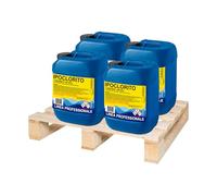 SOLEILUX 4 X 25kg Ipoclorito Di Sodio 14/15% Cloro Liquido Professionale Per Piscine - Consegnati Su Pedana