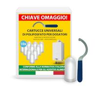 SOLEILUX Cartucce Polifosfati per Caldaia Ricarica Universale da 10 Pastiglie di Polvere Concentrata per Filtrazione Acqua - Funge da Anticalcare e Anticorrosivo - CHIAVE OMAGGIO