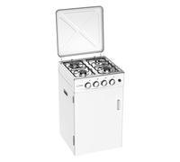SOLEILUX Cucina da Esterno 4 fuochi a gas gpl 50x50cm h85cm con Mobile Portabombola e accensione piezo, Bianco