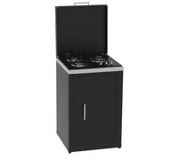SOLEILUX Cucina Modulare per Esterno in Acciaio e Acciaio Inox - Vari Moduli componibili Fornello, Lavello, Barbecue, Piani - Componi la Tua Cucina (Modulo fornello 3 fuochi a Gas)