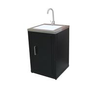 SOLEILUX Cucina Modulare per Esterno in Acciaio e Acciaio Inox - Vari Moduli componibili Fornello, Lavello, Barbecue, Piani - Componi la Tua Cucina (Modulo lavello con Rubinetto e Tagliere)