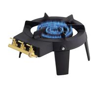 SOLEILUX Fornellone Fornello a gas gpl in Ghisa 3 rubinetti e 4 piedi con fiamma regolabile e tripla corona ideale per Campeggio, Picnic e Catering 9,5 kW