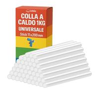 SOLEILUX Stick Colla a Caldo Universale 1kg - 11x200mm, Trasparente, Compatibile con Pistole Standard, Forte Adesione per Legno, Plastica, Tessuti e Fai da Te (1)