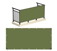 Soleilux Telo Copertura Frangivista Frangivento per Ringhiera Protezione Balcone in Tessuto PVC Aggancio ad Occhielli (VERDE, 90cm x 600cm)