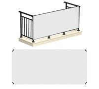 Soleilux Telo Copertura Frangivista Frangivento per Ringhiera Protezione Balcone in Tessuto PVC Aggancio ad Occhielli (BIANCO, 90cm x 300cm)