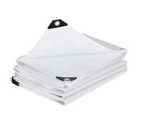 SOLEILUX Telo Impermeabile da Esterno - 300 g/m² Telone con Occhielli Rinforzati, Resistente ai Raggi UV e agli Strappi, per Barche, Legna, Piscine, Mobili da Giardino, Auto - Bianco (6mt x 8mt)