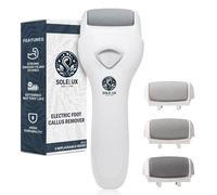 SoleLux Dispositivo elettrico per la rimozione dei calli dei piedi, scrubber elettrico per la cura dei piedi, con 3 rulli, impermeabile, ricaricabile da 60 mAh, per la rimozione dei calli dei piedi,