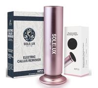 SoleLux Lima elettrica per piedi, scrubber elettrico per la rimozione della pelle morta per spa a casa con 60 cuscinetti abrasivi, velocità regolabile, rimozione di calli elettrici per piedi per