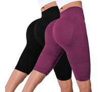 Solenao Leggins 3D Anticellulite corti Donna,Push Up Sculpture Lipedema a Compressione Controllo Graduata Anti Cellulite Leggings Sportivo Vita Alta Senza Cuciture Donna Fitness Yoga Pantacollant