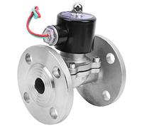 Solenoid Valve Flange Connection Stainless Steel NC Direct Acting G3/4in 2W20020BF, Normally Closed Solenoid Valve with NBR Diaphragm for Water Gas Oil, High Pressure 1MPa High Tem (AC380V)