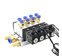 Solenoid Valve Multi-way Combination 4V110-06 Manifold Stations DC12V 24V AC220V With Fittings 5 Port 2 Position Solenoid Valves(5 Row 4mm fitting)