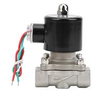 Solenoid Valve Stainless Steel Direct Acting Normally Closed Quick Opening High Pressure Durable for Water Air Oil G3/8in 304 Stainless Steel (AC24V)