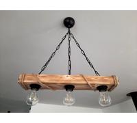 Solenzo Lampadario a sospensione in legno e corda stile industriale rustico da