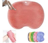 Solespa Hands-Free Silicone Foot Scrubber Mat, Foot Back Cleaning Pad, Shower Foot & Back Scrubber with Non, Slip Suction Cups, Improves Circulation Relieves Foot Pain (rosa)