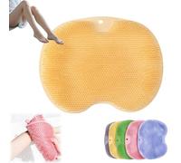 Solespa Hands-Free Silicone Foot Scrubber Mat, Foot Back Cleaning Pad, Shower Foot & Back Scrubber with Non, Slip Suction Cups, Improves Circulation Relieves Foot Pain (giallo)