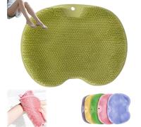 Solespa Hands-Free Silicone Foot Scrubber Mat, Foot Back Cleaning Pad, Shower Foot & Back Scrubber with Non, Slip Suction Cups, Improves Circulation Relieves Foot Pain (Green)