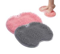 Solespa Hands-Free Silicone Foot Scrubber Mat, Foot Scrubber for Shower with Non-Slip Suction Cups, Non Slip, Easy to Clean (2Pcs H)