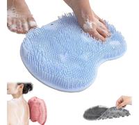 Solespa Hands-Free Silicone Foot Scrubber Mat, Shower Foot & Back Scrubber with Non-Slip Suction Cups, Exfoliating Spa Mat for Feet, Shower Foot Scrubber Mat For Men and Women (Blue)
