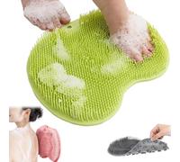 Solespa Hands-Free Silicone Foot Scrubber Mat, Shower Foot & Back Scrubber with Non-Slip Suction Cups, Exfoliating Spa Mat for Feet, Shower Foot Scrubber Mat For Men and Women (Green)