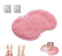 Solespa Hands-Free Silicone Foot Scrubber Mat, Solespa Foot Scrubber, with Non-Slip Suction Cups Suction Cups and Drain Holes, Non Slip, Easy to Clean (1Pc Pink)