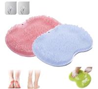Solespa Hands-Free Silicone Foot Scrubber Mat, Solespa Foot Scrubber, with Non-Slip Suction Cups Suction Cups and Drain Holes, Non Slip, Easy to Clean (2Pcs Mix A)