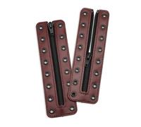 Soletec Cerniera in pelle con 8 occhielli per stivali, adatta a tutte le marche, Rosso vino, nero C-eye, 8 eyelets
