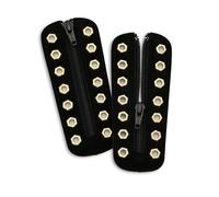Soletec Inserti in pelle con cerniera per stivali, per tutte le marche, lacci senza lacci, 7 occhielli, 1 paio, isometrici, Camoscio Nero, Oro H-eye, Isometric