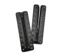 Soletec Inserti in pelle con cerniera per stivali, per tutte le marche, lacci senza lacci, 8 occhielli neri, 1 paio, nero, Nero, Occhio a C nero, 8 eyelets