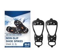 Solette antiscivolo per scarpe, 2 pezzi, tacchetti antiscivolo con 8 clip per l'inverno, tacchetti di sicurezza per scarpe invernali, per escursioni, arrampicata su roccia, pesca, alpinismo