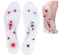 Solette Magnetiche Dimagranti,Solette Massaggio,Solette Plantari,Solette per Agopressione,Unisex,Terapia Magnetica,Riflessologia del Piede Sottopiedi Plantare,1(Size:1 pair S(35-40),Color:trasparente)