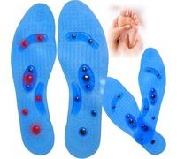 Solette Magnetiche Dimagranti,Solette Massaggio,Solette Plantari,Solette per Agopressione,Unisex,Terapia Magnetica,Riflessologia del Piede Sottopiedi Plantare,1 Paio (Size:1 Pair S(35-40),Color:Blu)