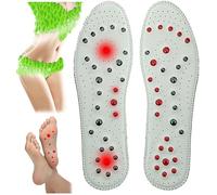 Solette Magnetiche Dimagranti,Solette per Agopressione,Solette Massaggio per Scarpe,Solette Magnetiche Che Riducono Il Grasso Addominale,Unisex,1 Paio (Size:44,Color:White)