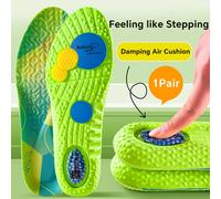 Solette sportive per assorbimento degli urti Cuscino d'aria in EVA verde Supporto per arco traspirante Scarpe ortopediche Pad Uomo Donna Solette per la cura dei piedi
