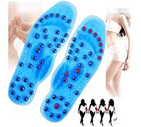 Solette Terapia del Piede Sottopiede per Massaggio con Digitopressione con 68 Palline Magnetiche per Sollievo dal Dolore Ai Piedi,Rilassamento del Piede (Size:L(41-45),Color:Blu)