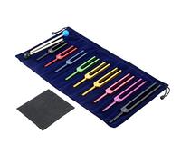Solfeggio - Set di diapason per suono, vibrazione, 9 pezzi, con 2 martelli in silicone, custodia (174 Hz, 285 Hz, 396 Hz, 417 Hz, 528 Hz, 639 Hz, 741 Hz, 852 Hz, 963 Hz)