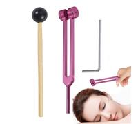 Solfeggio Tuning Fork - Forcella accordante in lega di alluminio da 128 Hz - Kit diagnostico di frequenza di precisione, include la regolazione del martello a forcella per rilassarsi, yoga