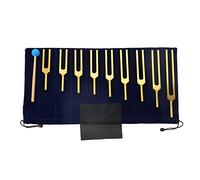 Solfeggio Tuning Set Forks Golden 9 Tuning Forks per Sound DNA Healing, Vibrazioni, Relax Mind Body con Martello in Silicone e Borsa (174 Hz, 285 Hz, 396 Hz, 417 Hz, 528 Hz, 639 Hz, 852 Hz, 963 Hz)
