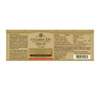 Solgar Compresse Vitamin D3 1000 Iu 25 Mcg 100 Unità Brown