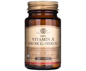 SOLGAR - Dry VITAMIN A 1500mcg 5000 UI - 100 Tab - VITAMINA A - RETINOLO