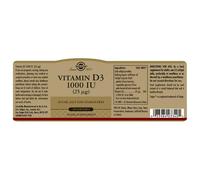 Solgar Vitamina D3 1000 Ui 25 Mcg 100 Unità Blue