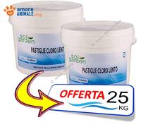 SolGarden CLORO Lento 90% Pastiglie da 200 gr → 25 Kg - Acqua Piscina