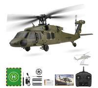 SOLIAXDIY K170 UH-60L Black Hawk 4CH RC elicottero con giroscopio 6G, modello militare 2,4 G, elicottero con motore senza spazzole, pulsante di avvio/atterraggio per principianti