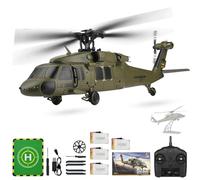 SOLIAXDIY K170 UH-60L Black Hawk 4CH RC elicottero con giroscopio 6G, modello militare 2,4 G, elicottero con motore senza spazzole, pulsante di avvio/atterraggio per principianti